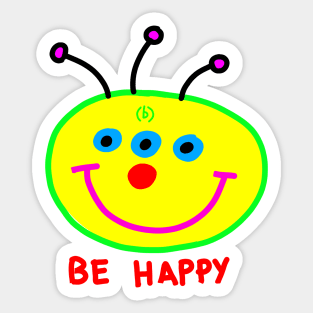 Be happy alien clown kawaii Sticker